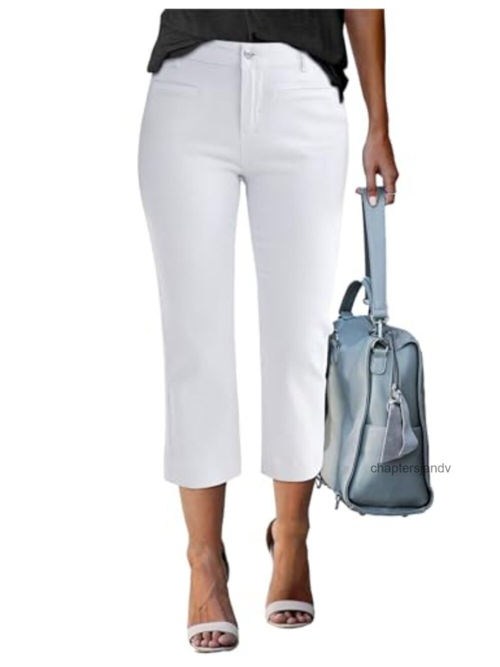 High Waisted Capri Jeans Slim Straight Stretch Denim Crop Pants